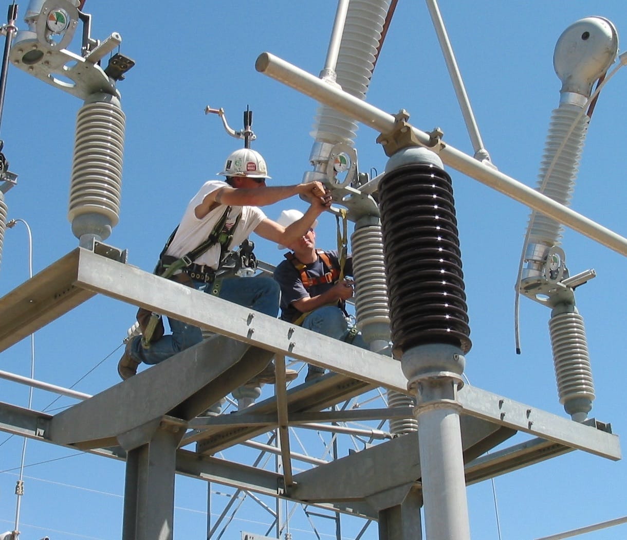 working fixing switchers on site