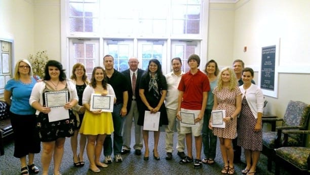 group photo students receiving scholarships
