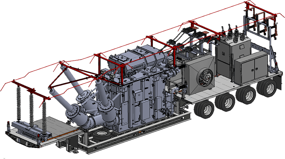 Rendering of mobile substation